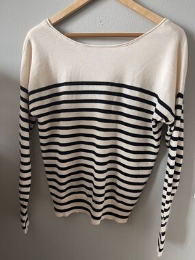 J.Crew women's boatneck deck stripe sweater merino wool